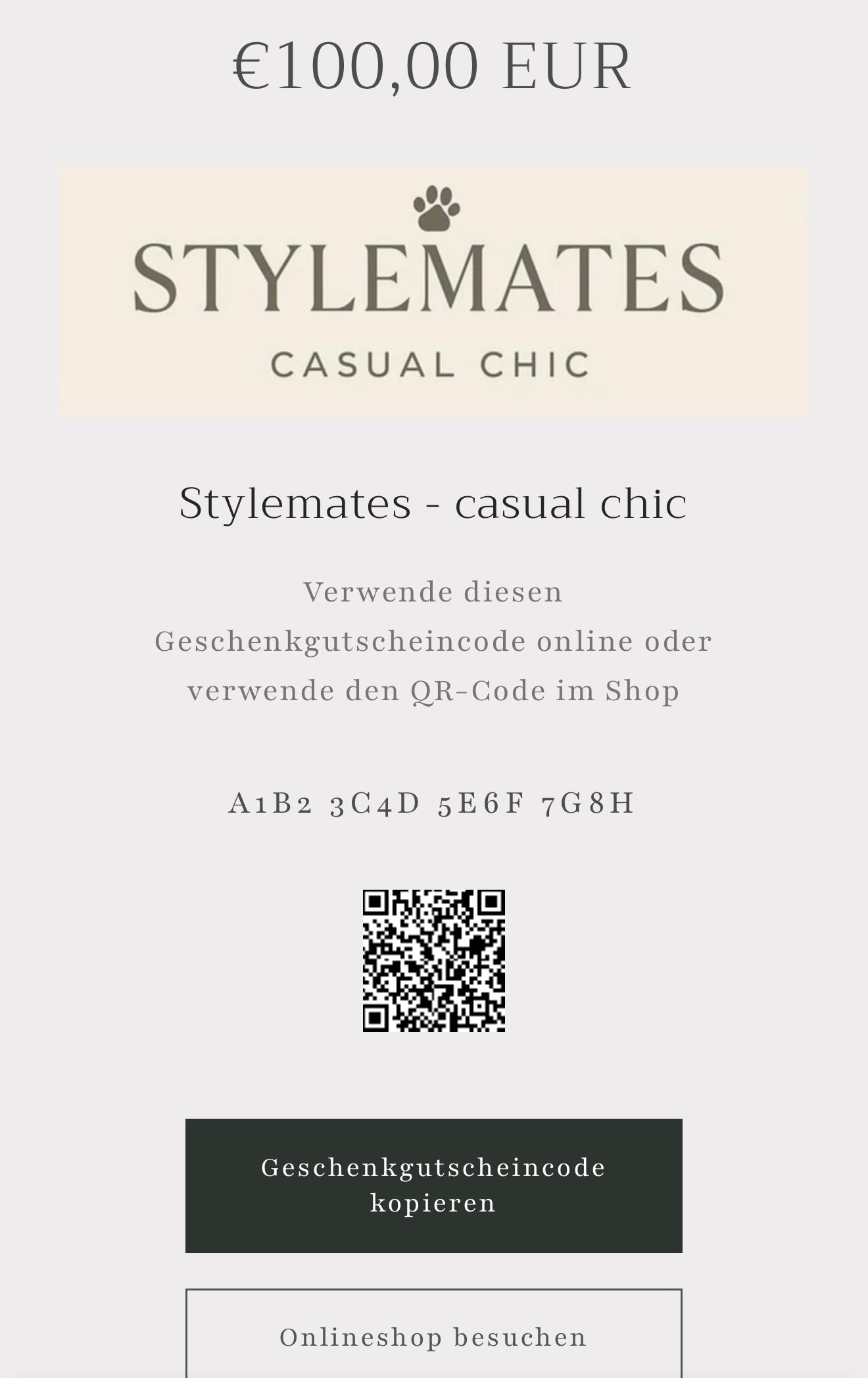 Stylemates - casual chic Gutschein