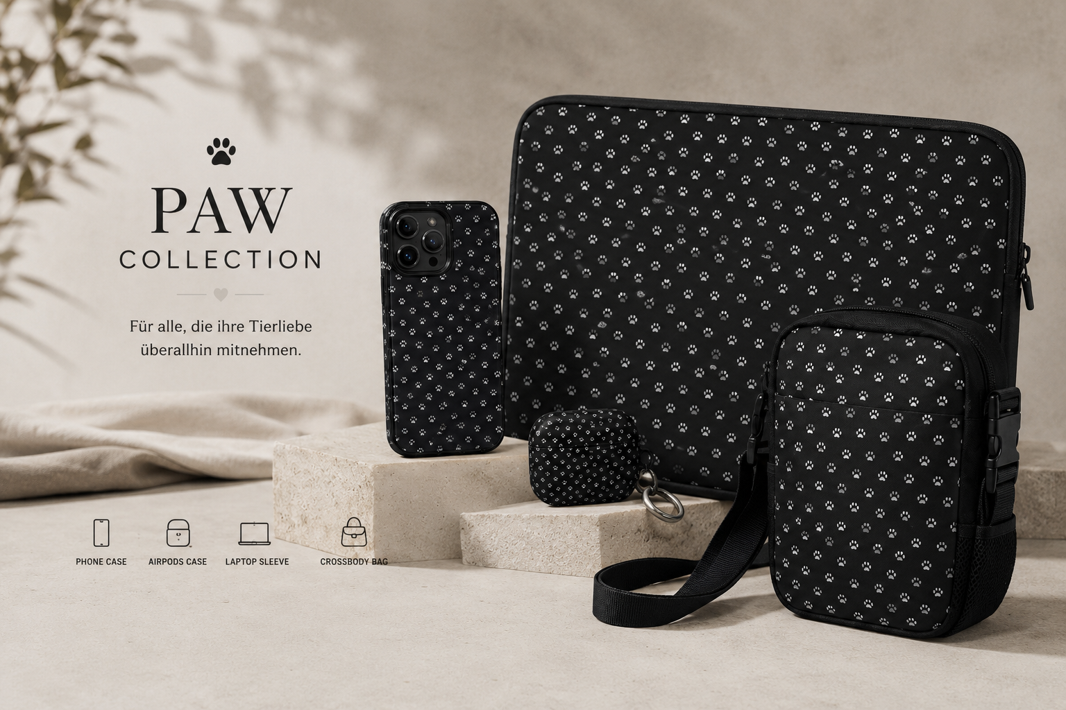 Laptoptasche Paw Dark Collection