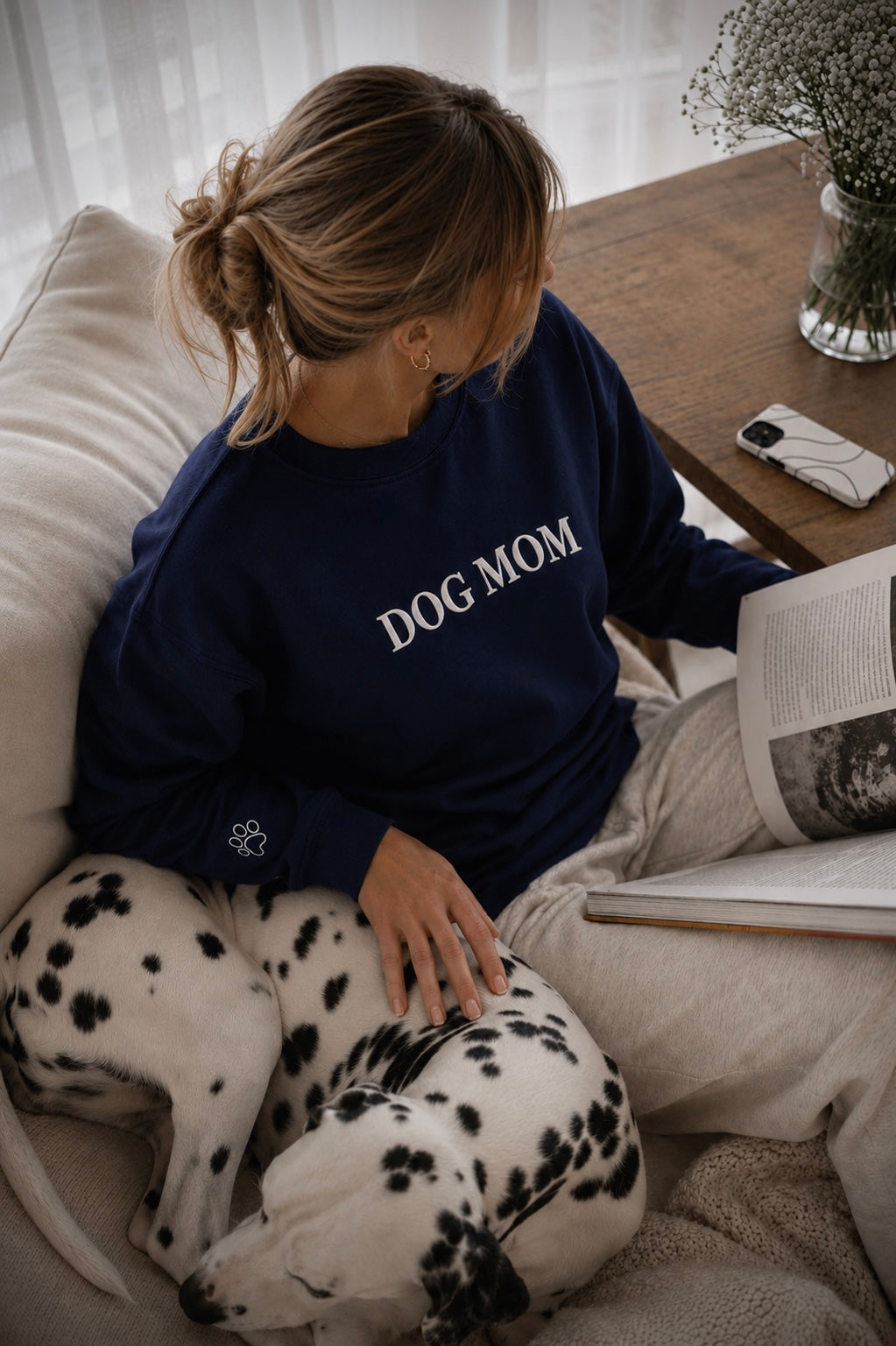 Premium-Pullover "DOG MOM"
