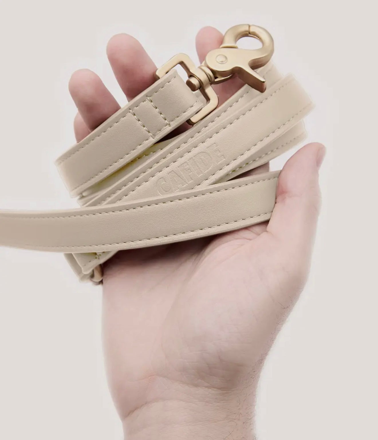 Vegane Lederleine Beige, CAFIDE